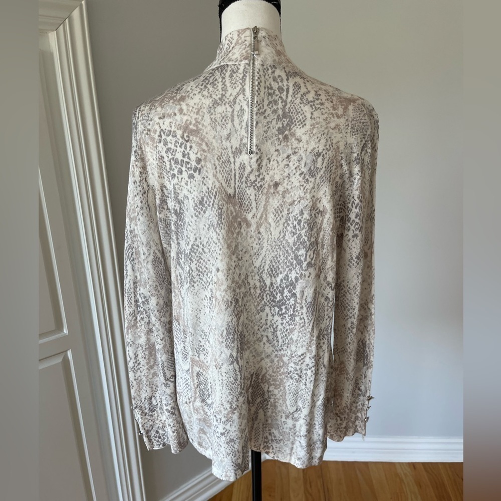 Chicos python print zippered back mock neck NWOT … - image 4